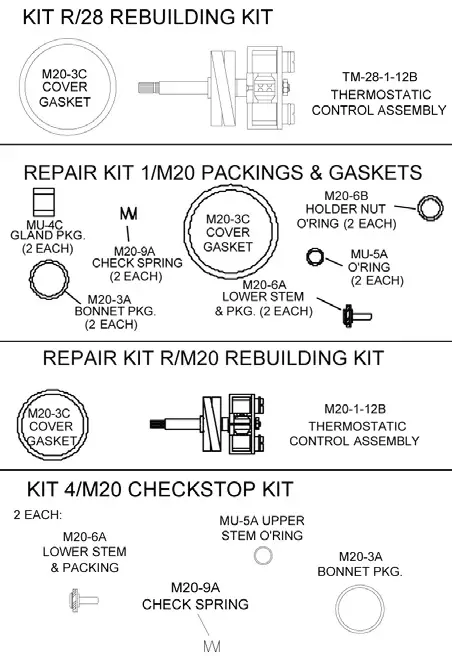 Leonard #R/M20 Rebuild Kit
