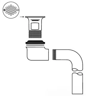 McGuire #155-WC Chrome Grid Drain Offset