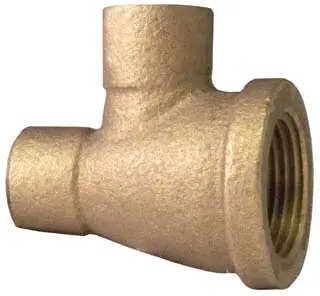 1-1/4" x 1/2" x 1-1/4" - Copper CXFXC Copper Female Copper Tee