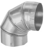 9" Galvanized Smoke 26GA 90-Elbow