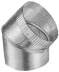 3" Galvanized Smoke 26GA 45-Elbow