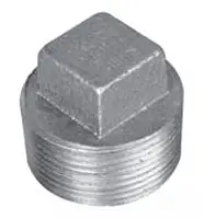 1/8" - Black Malleable Solid Square Head Plug