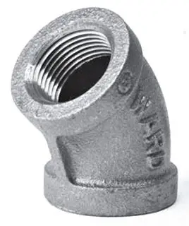 2-1/2" - Black Malleable 45-Elbow