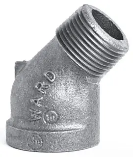1" - Black Malleable Street 45-Elbow