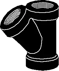1/2" - Black Malleable Wye