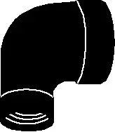 2" x 1-1/4" - Black Malleable AAR 90-Elbow