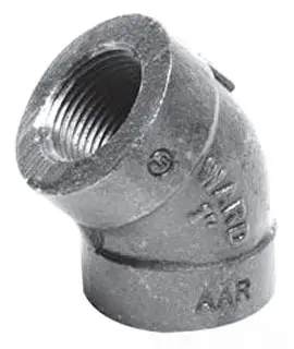 1/4" - Black Malleable AAR 45-Elbow