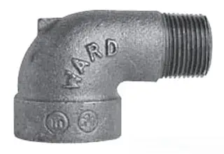 1-1/2" - Black Malleable Street AAR 90-Elbow