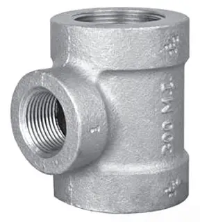 1-1/4" x 1" - Black Malleable AAR Reducing Tee