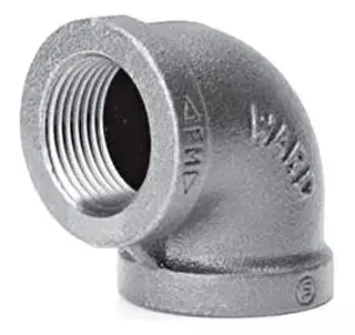 1-1/4" - Black Malleable 90-Elbow - Galvanized