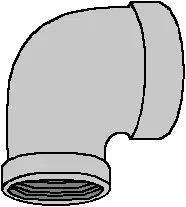 1-1/4" x 1/2" - Black Malleable 45-Elbow - Galvanized