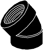 1/2" - Cast Iron 45-Elbow Extra Heavy