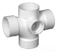 3" x 3" x 3" x 3" x 2" - PVC DWV Double TY with Inlet Estabrook