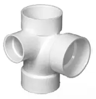 4" - PVC DWV Double TY with Left Inlet Estabrook