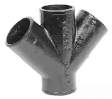 4" x 3" - Cast Iron No-Hub Double Wye