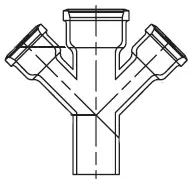 4" x 3" - Cast Iron Service Weight Double Wye