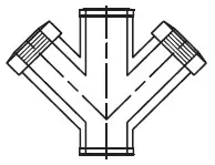 2" x 1-1/2" - Cast Iron No-Hub Double Tap Wye
