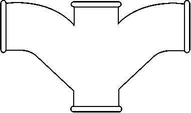 4" x 3" - Cast Iron No-Hub Double Combination Y & 1/8 Bend