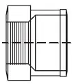 2" x 1-1/2" - Cast Iron No-Hub Tapped Adapter