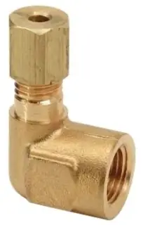 1/4" x 1/8" - Brass ODXF Compression Female 90-Elbow